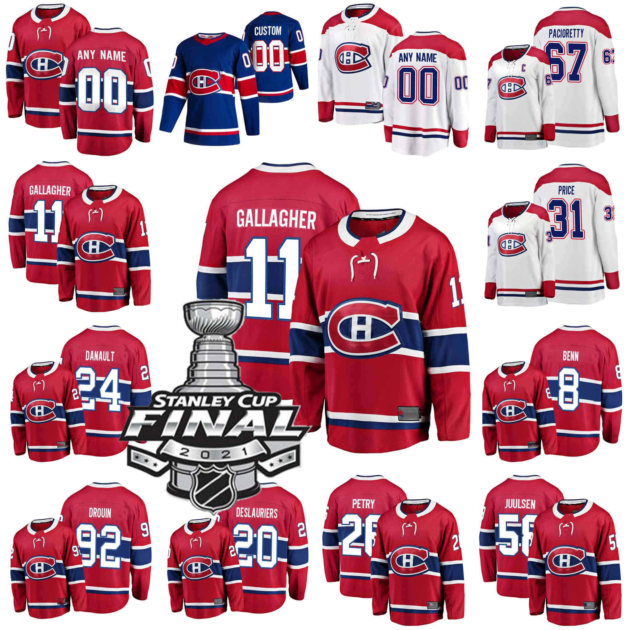 

2021 Stanley Cup Final Montreal Canadiens Hockey Jerseys Brendan Gallagher Jersey Carey Price Nick Suzuki Josh Anderson Jonathan Drouin Shea Weber Custom Stitched, Men’s white golden edition