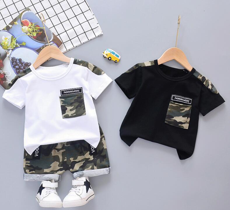

Clothing Sets Baby boys clothes summer children suit tops+shorts 2pcs tracksuits for kids boy fashion sports suits outfits C0225, Picture color