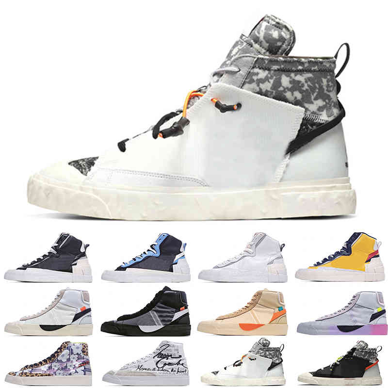 

[Bracelet+Socks+Original Box]Blazers Mid 77 Casual Shoes Vintage white black light purple orange Have A Good Game Skate board Shoe women men