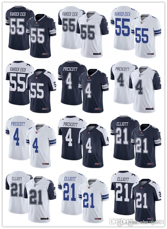 

Mens Womens Youth Football Jerseys Dallas Cowboys 21 Ezekiel Elliott 4 Dak Prescott 55 Leighton Vander Esch Custom White gray na, Black;red