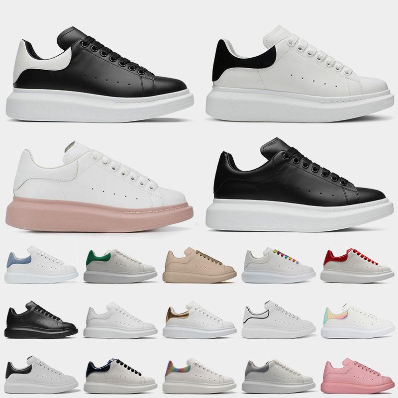 

AlexanderMcQUEENHigh quality men women platform casual shoes fashion oversized black leather triple white pink sole designer CEN