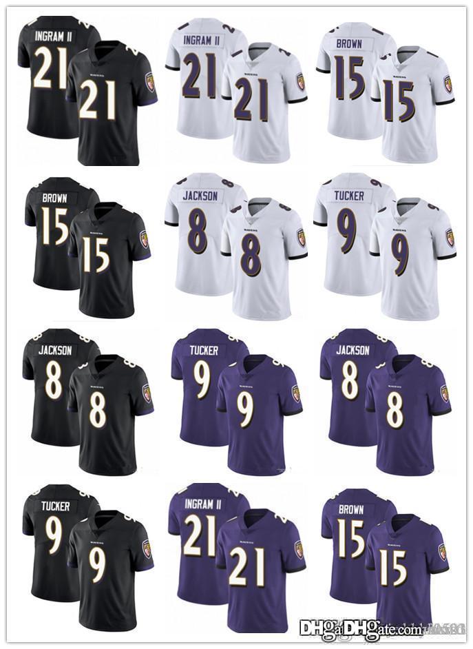 

Men Youth Baltimore Women Ravens 8 Lamar Jackson 9 Justin Tucker 21 Mark Ingram II 15 Marquise Brown black Football Jerseys, Black;red