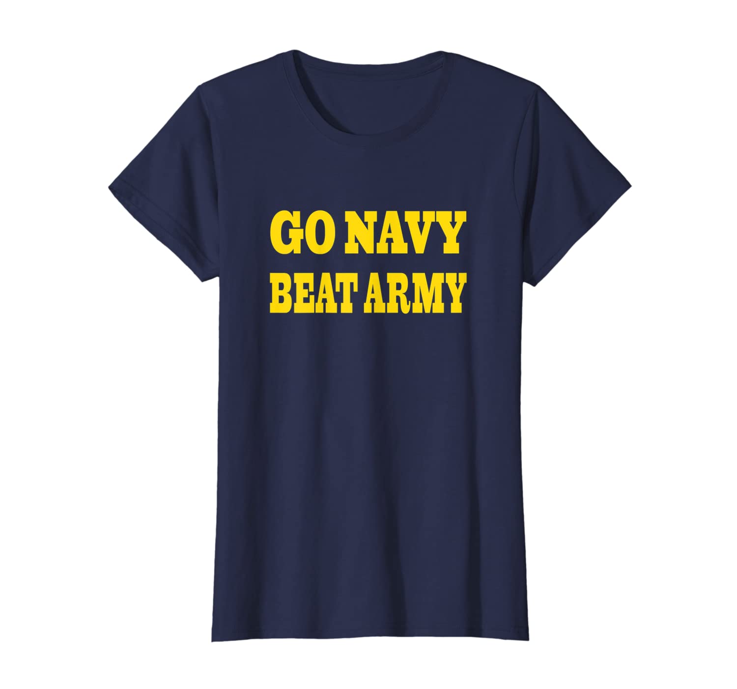 Womens Blue Gold &quot;Go Navy Beat Army&quot; T-shirt-image-699564825