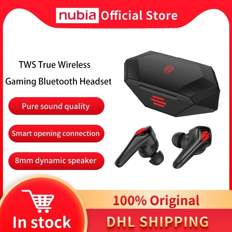 

Original Nubia RedMagic TWS Gaming Earphones Nubia RedMagic 5S 5G Wireless Bluetooth Redmagic Cyberpods 4-16 hours battery life