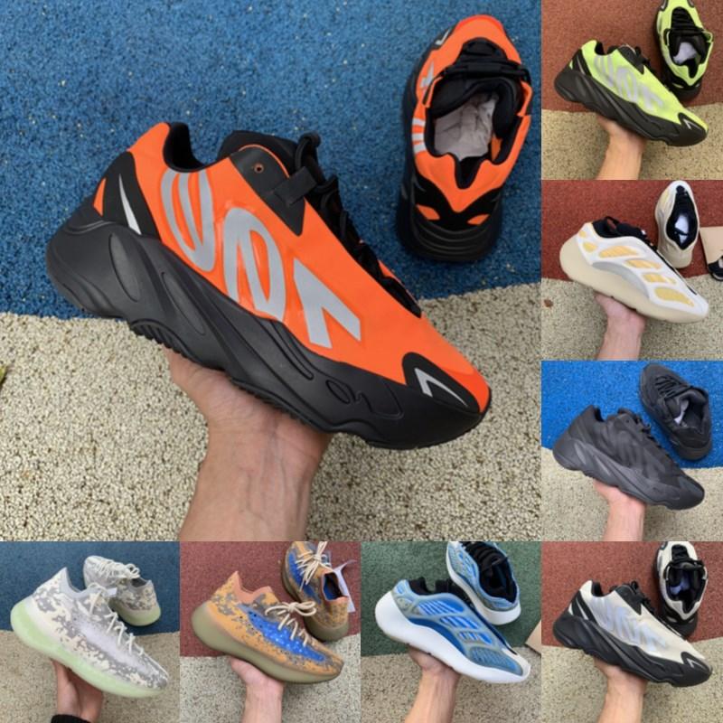

2021 New Solid Grey Inertia MNVN Orange yeezys Phosphor men women running shoes analog carbon blue static trainers sports sneakers