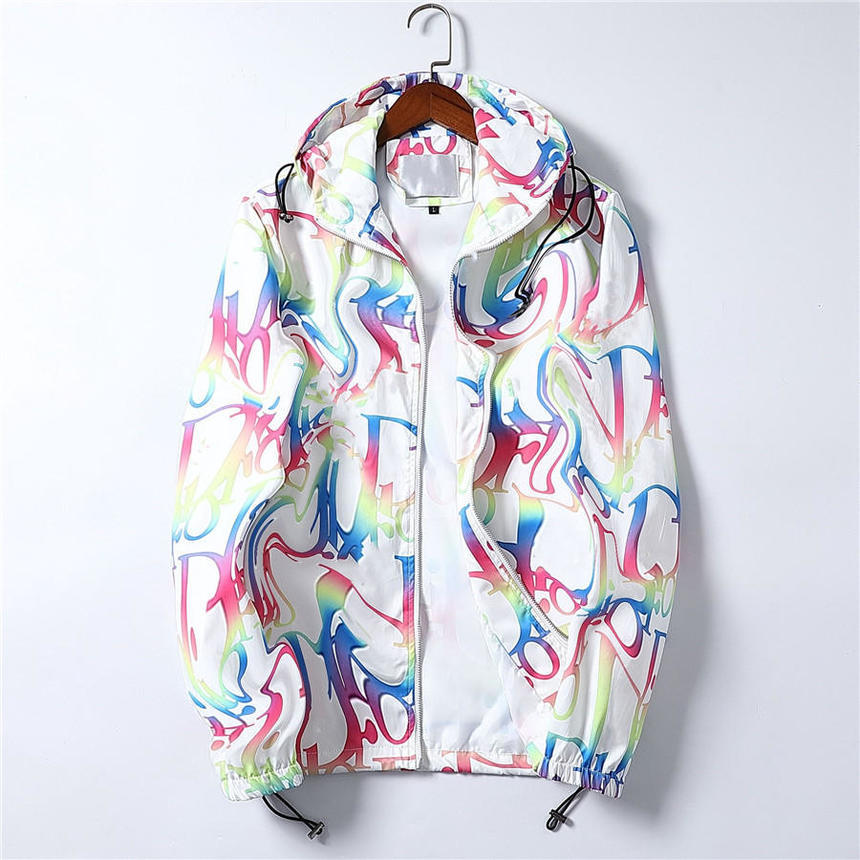 

Mens Hooded Windbreaker ets Fashion Letter Printing Bomber Zipper et Red White Black Male Casual Streetwear Hip Hop Outerwear Coats Men, Black;brown