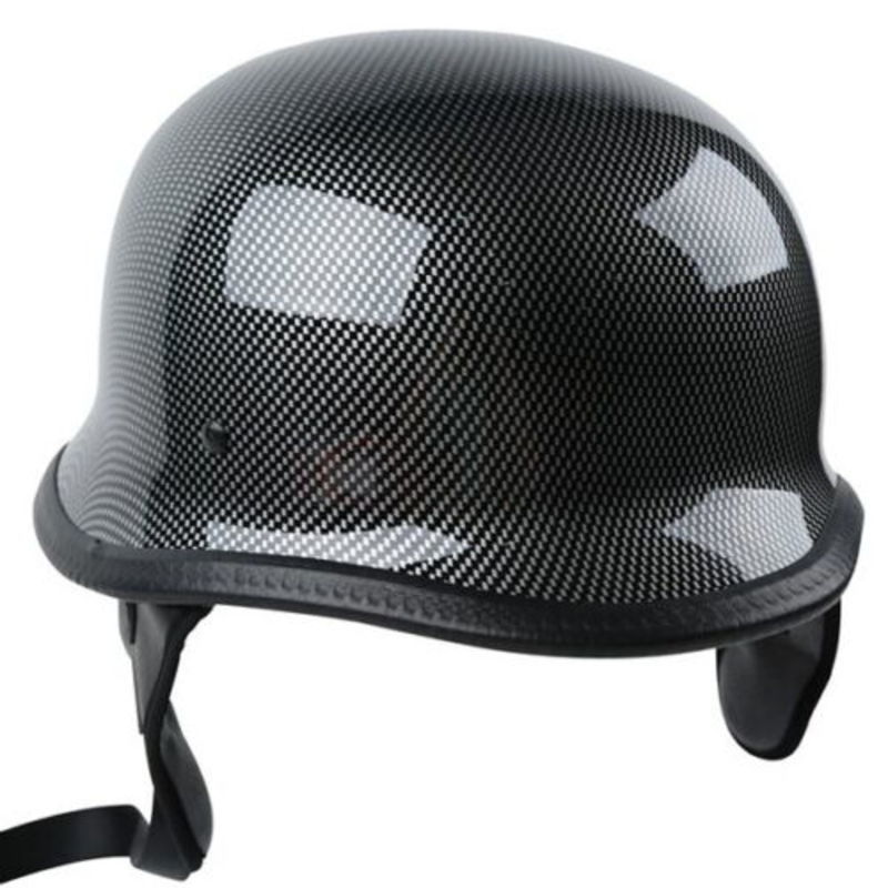 

L XL Motorcycle Motorbike For Cruiser ATV Half Face German Helmet Carbon Fiber DOT Q0630, Red