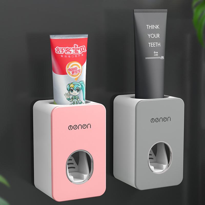 

Toothpaste Squeezer Wall Hanging Free Punching Lazy Squeezing Dispenser Automatic3 Color Bath Accessory Set