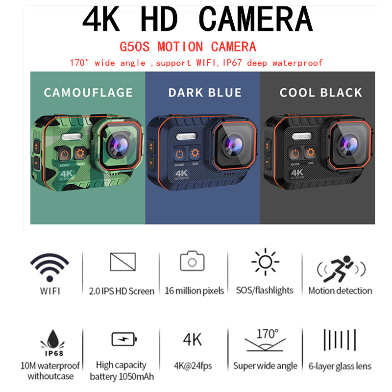 

New Arrival! Ultra HD 4K Action Camera 10m waterproof 2.0' Screen 1080p sport Camera go extreme pro cam drive recorder tachograp 210319