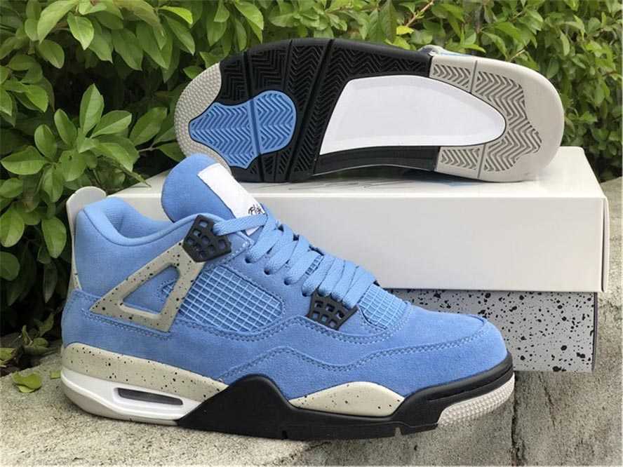 

2021 Released Authentic 4 Se University Blue Trainers Shoes Tech Grey 4s White Black Genuine Suede Men Women Outdoor Sports Sneakers with