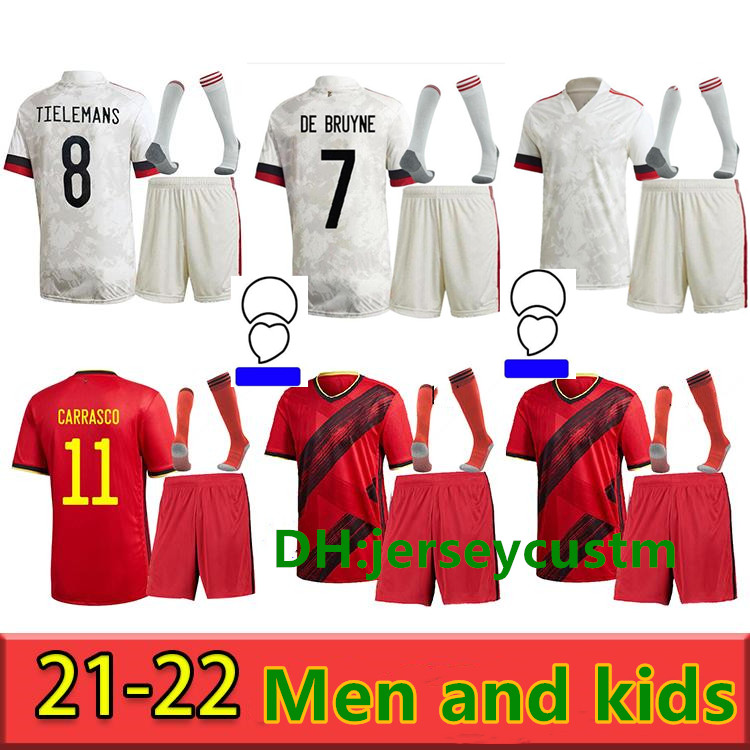 

2021 BELGIUM soccer jerseys De Bruyne LUKAKU 21 22 football shirt HAZARD BATSHUAYI Camiseta futbol KOMPANY DEMBELE men+kids kit socks