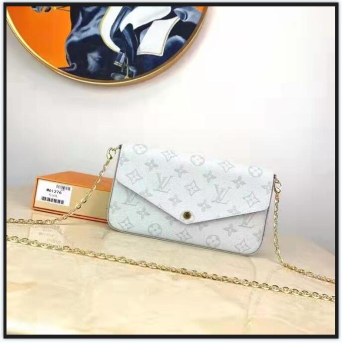 

Evening Messenger Bag 3 PCS set Women Shoulder Cross body Bags 100% Genuine Leather Designer Handbags Wallet With Box GGLVLouisVitton YSLVUTTON, White flower