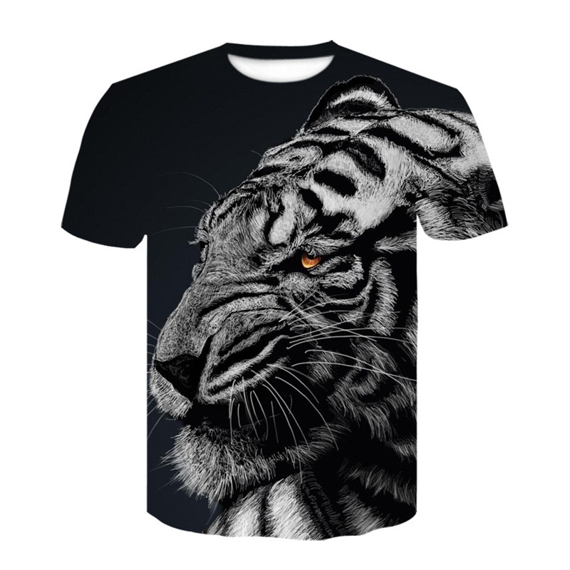 

flame shirt tiger t-shirt anime t animal 3d print tshirt cool slim men short sleeves mens brand clothing 2019 ypf263, Gray;blue