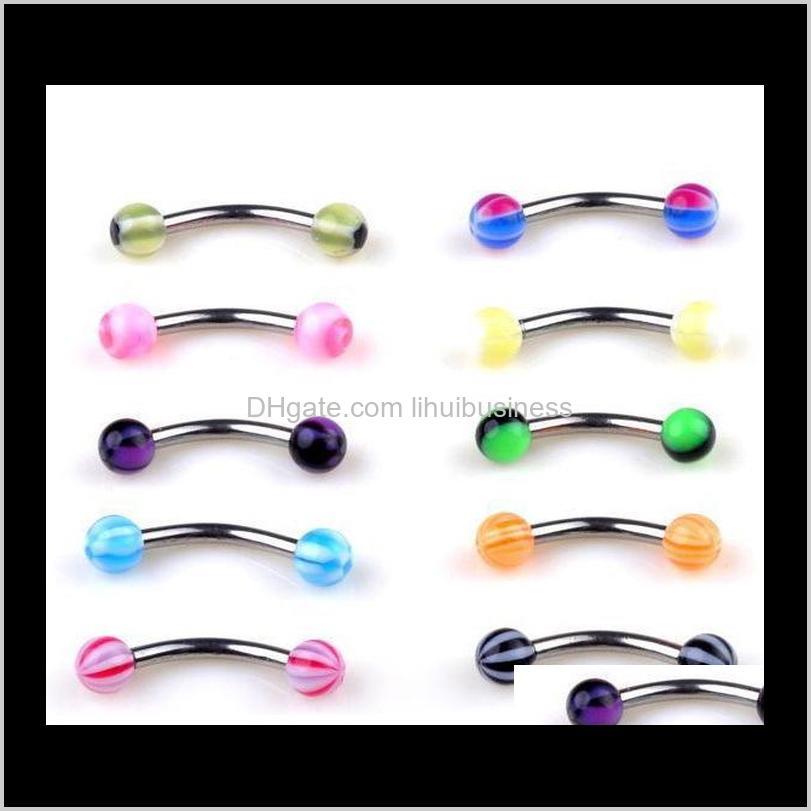 

Jewelry Drop Delivery 2021 160Pcs /Set Body Piercing Assorted Mix Lot Kit 14G 16G Ball Spike Curved Sexy -Belly Rings Ear Tongue Pircing Barb