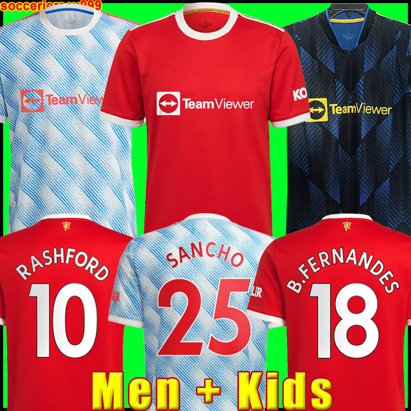 

Manchester soccer jersey 2021 2022 SANCHO UNITE RASHFORD POGBA CAVANI MARTIAL SHAW UTD VAN DE BEEK B. FERNANDES GREENWOOD football shirt 21 22 man + kids kit 999, 21/22 men home