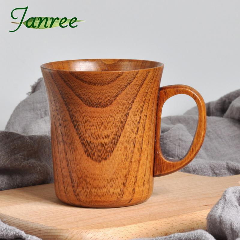 

Janree Natural Jujube Wood Cup Spruce Wooden Specialized Coffee Cups Handmade Large China Beer Juice Milk Mug Drink Mugs