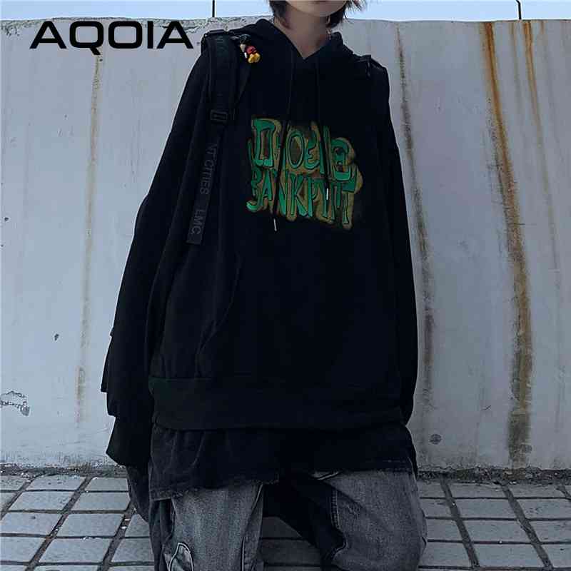 

Autumn Streetwear Letter Printing Loose Women's Hoodies Warm Sweatshirt Oversize Women Sweatshirts INS Female Pullovers 210521, White