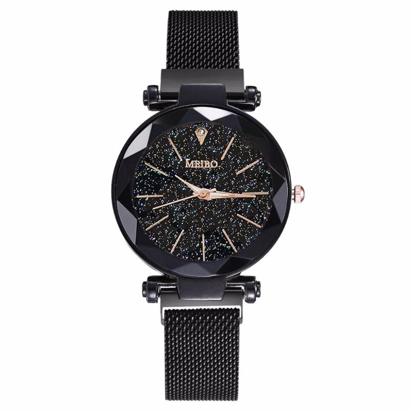 

Fashion Women Small Watches Mesh Magnet Starry Sky Watch Quartz Wristwatches Luxury Ladies Elegant Astronomia, 151717black
