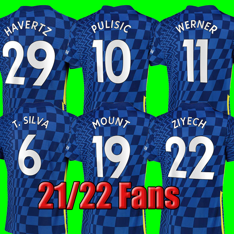 

#10 PULISIC #7 KANTE Home Blue Soccer Jerseys 21/22 #11 WERNER #19 MOUNT Men Adult Soccer Shirts 2021/2022 Customized #29 HAVERTZ #9 ABRAHAM Football Uniforms, Home no patch