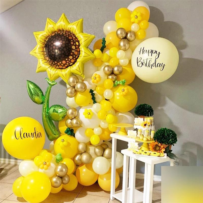 

Party Decoration 80/108/144pcs Sunflower Balloons Garland Arch Kit FOR Birthday Wedding Summer Kids Balloon Baby Shower Globals