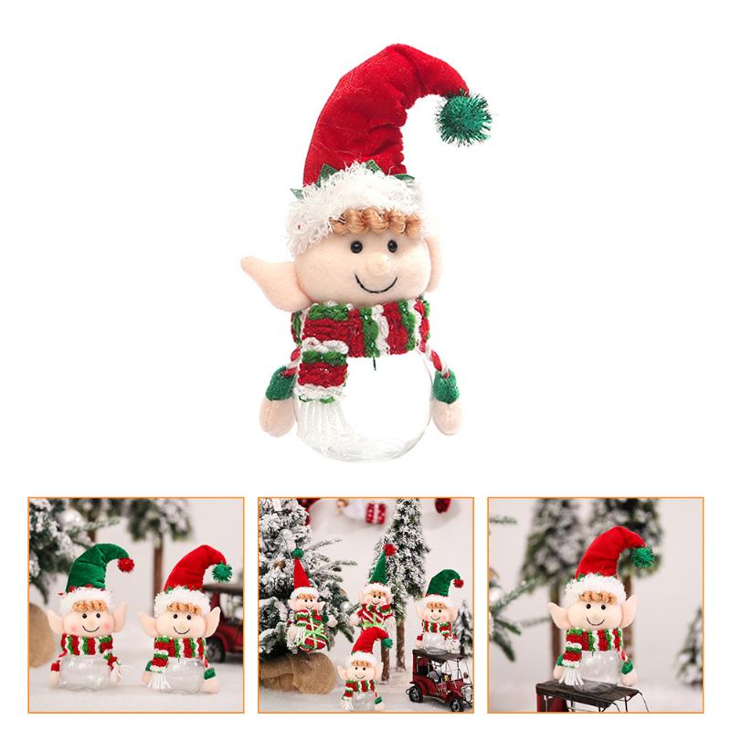 

Christmas Decorations 1pc Gift Candy Jar Storage Bottle Santa Bag Box