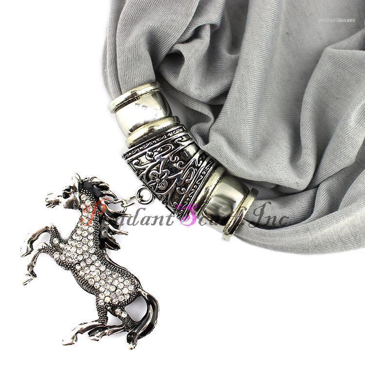 

Fashion Jewelry Horse Pendant Necklace Costume Scarf With Tassel Beads Free SC00431