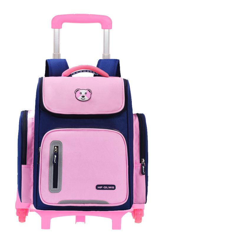 

2/6 Wheels Children Trolley Backpacks Boys Schoolbag Kids School Bags Luggage Bag Grils Backpack Travel Rolling