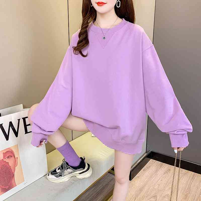 

2021 new Korean loose solid color sweater women's coat ins lazy style, White