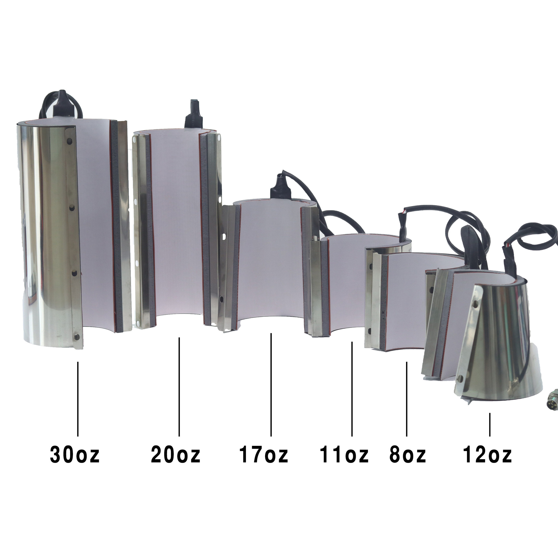 

8oz 12oz 15oz 17oz 20oz 30oz Mug attachment Heat Press Machine Sublimation Printing Craft DIY Heating Transfer Size Adjustable for Normal Mug