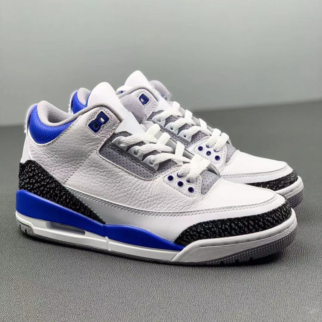 

portmarket men basketball shoes jumpman 3 varsity royal 3s blue fashion designer trainers outdoor sneakers come with box