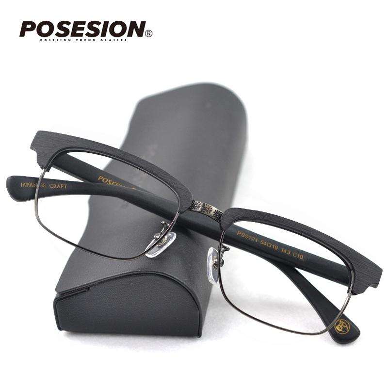 

Fashion Sunglasses Frames POSESION Rectangle Wood Glasses Frame Clear Lens Men Square Myopia Prescription Eyeglasses Male Optical Eyewear