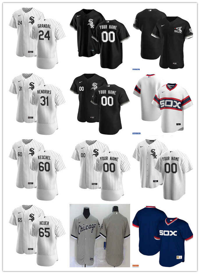 

Men Women Youth Chicago White Sox 24 Yasmani Grandal 31 Liam Hendriks 65 Codi Heuer 60 Keuchel Custom Baseball Jersey Blank, Blue;black