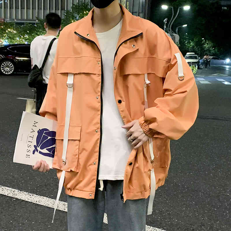 

men's jackets windbreaker jacket, fashionable casual coat for young korean girls, men's clothes, spring, autumn jqzv, Black;brown