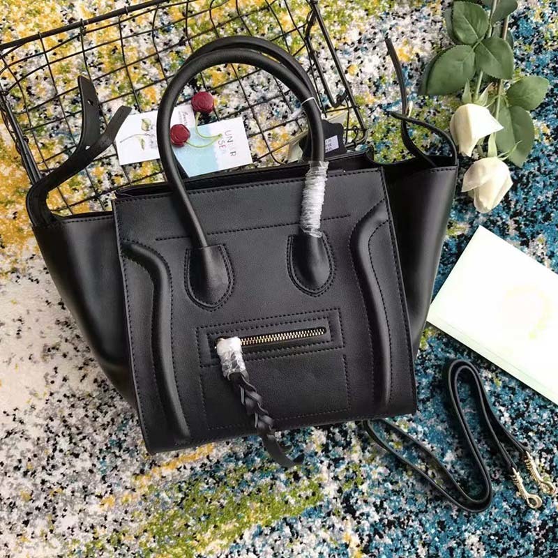 

Classic luxury Ladies Genuine Leather Casual Tote Handbag Real Cowhide Leather Designer Shoulder Bag With Wrist Purse Handbag