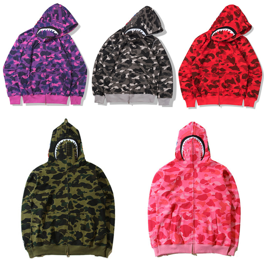 

Men Bape hoodie zip up Hoodies Camouflage cardigan Sweatshirt Designer Sweatshirts women Hooded sweater Mens clothing fashion long sleeves, Black