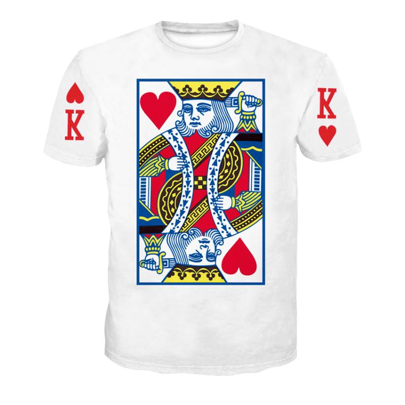

Men's T-Shirts Summer Style Hip Hop T Shirt Men/women Playing Cards Print 3d Harajuku Clothes Camisa Masculina Size King Poker, D100