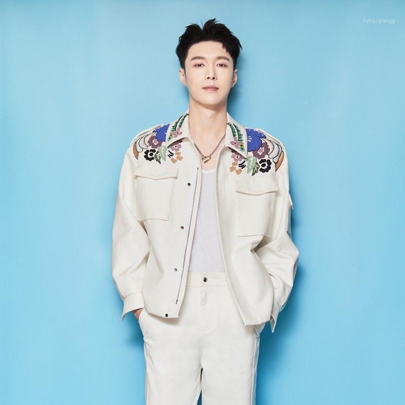 

Spring Yokosuka Embroidery Printing White Jacket Casual Couple Top Korean Clothes Jackets For Men Men