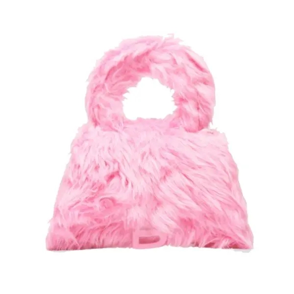 

Plush hourglass bag autumn winter fashion candy color single shoulder diagonal hand, Packing box