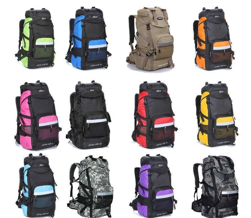 

Backpack Mountaineering Bag Men And Women Travel Waterproof 50l Outdoor Sports Large Capacity Camping, Orange