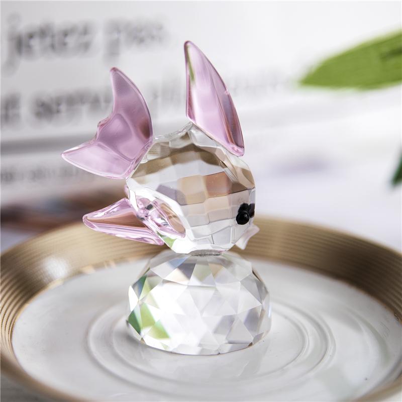 

Decorative Objects & Figurines H&D Mini Crystal Fish Trinket Ornaments Fengshui Glass Animal Paperweight Home Decoration Miniature Wedding P