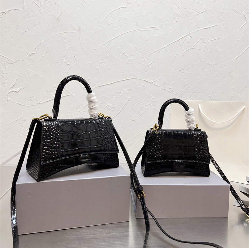 

Crossbody Designer Bag Fashion Evening Bags Leather High Quality Version Shoulder Hourglass Bag 8 Colors Size 23cm / 19cm Gift Box, Black