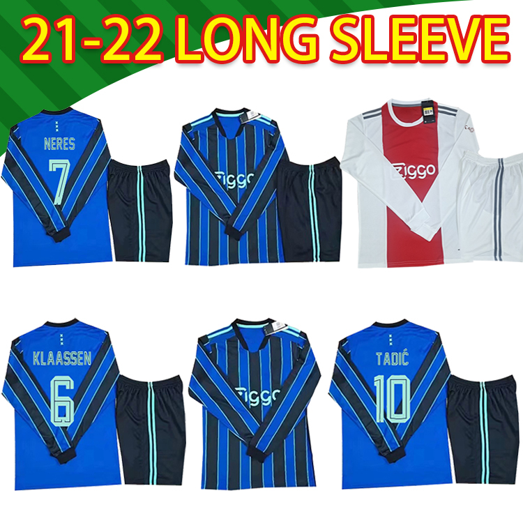

Fans amsterdam Long sleeve soccer jerseys 2021 2022 AJAX KUDUS ANTONY BLIND PROMES TADIC NERES CRUYFF jersey 21 22 men kit football shirt un, Black;yellow
