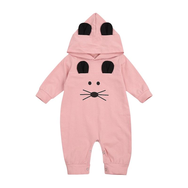 

Cute Born Baby Boy Girl Long Sleeve Cartoon Animal Hooded Romper Jumpsuit Cotton Clothes Jumpsuits, Blue
