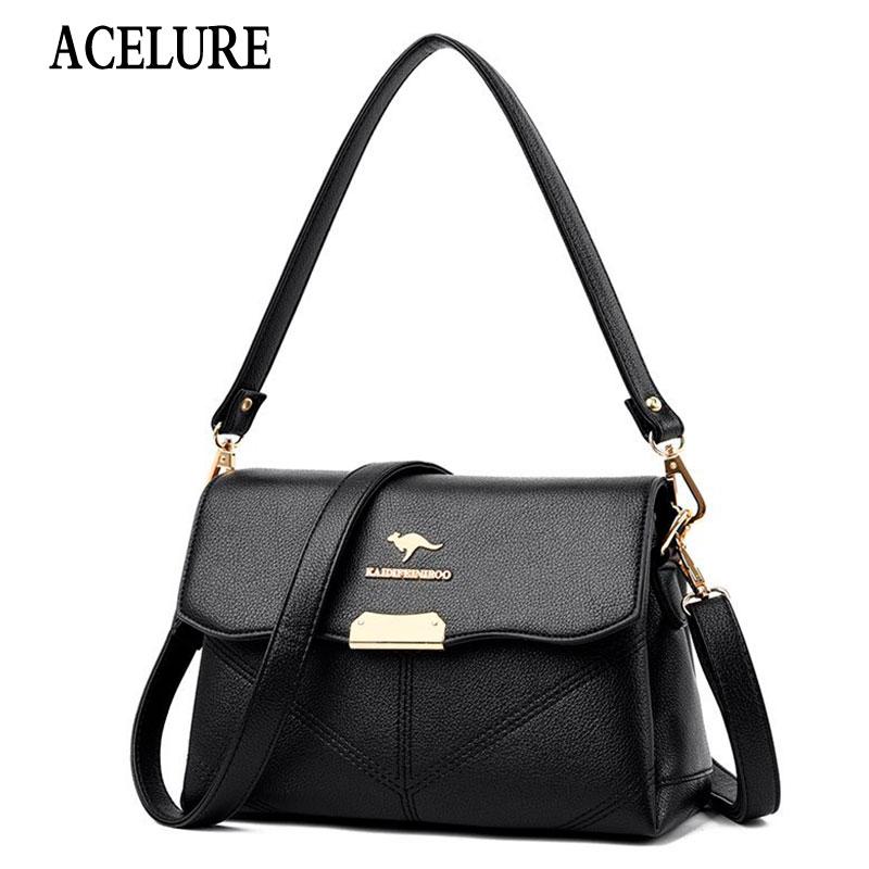 

Evening Bags ACELURE Brand Vintage Casual Women PU Leather Small Shoulder Crossbody Female Simple Fashion Messenger Bag Ladies Flap