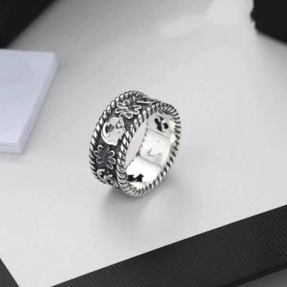 

Simple men's women's rings high quality wide fashion brand vintage engraving couple wedding jewelry gifts love fearless skull accessories