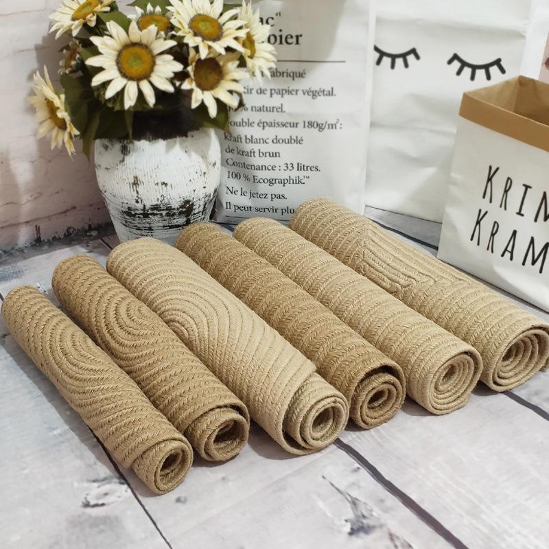 

Nordic Natural Oval Jute Rug Handmade Weave Area Porch Kitchen Balcony Washroom Floor Mat Doormat Carpet Washable Carpets, 47x73cm