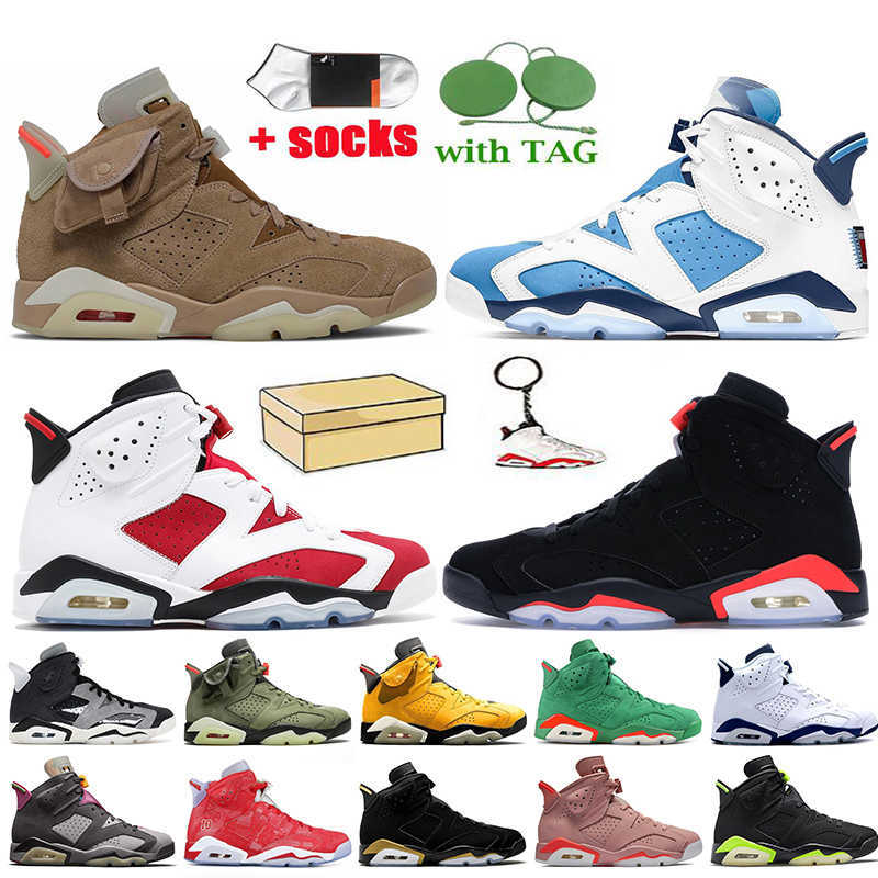 

With Box Jodan 6s Mens Basketball Shoes Jorden 6 Travis Scotts British Khaki UNC 2021 Jumpman Carmine Infrared DMP Trainers Sneakers, D36 all stars 40-47