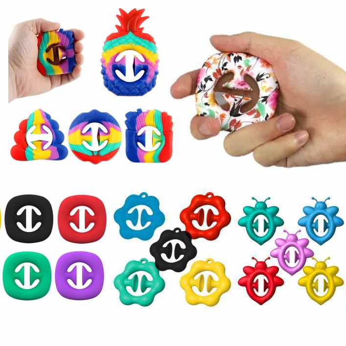 

DHL 3-7 delivery Snap Sensory Silicone Hand Grip Toy Snappers Fidget Toys Fidget Sensory Grip Ring DHL delivery