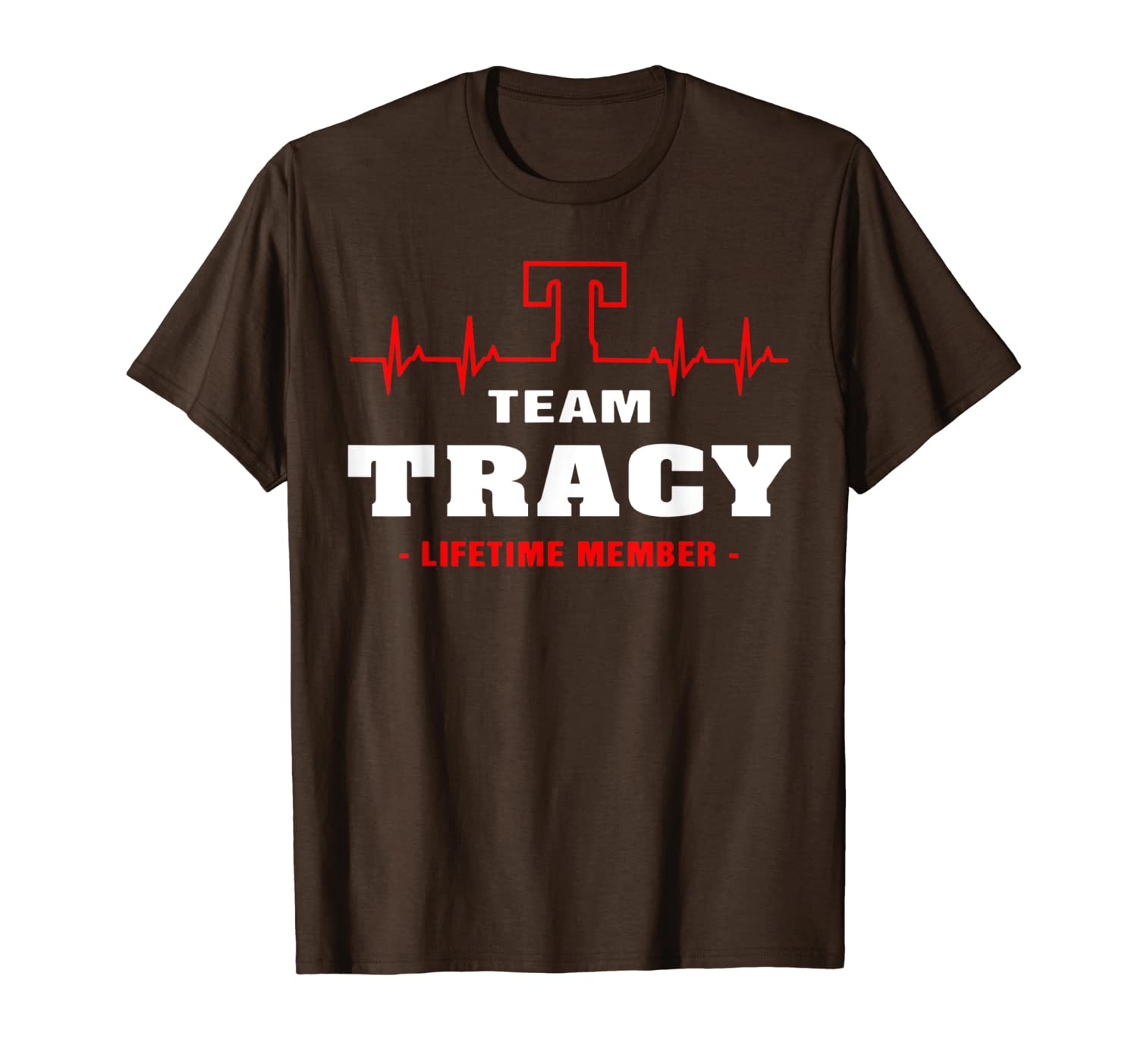 

team tracy lifetime member shirt surname, last name gift t-shirt, White;black