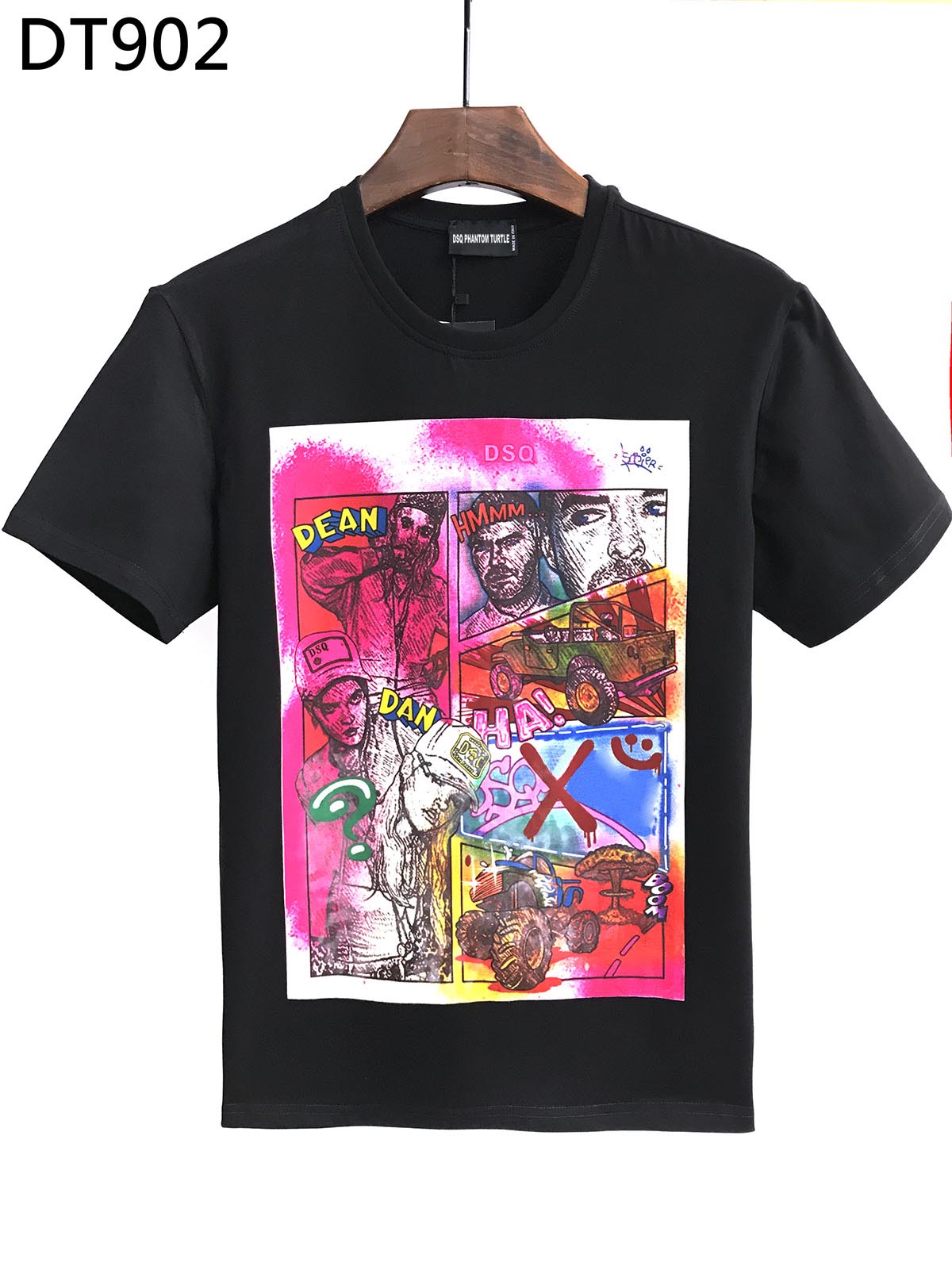 

DSQ PHANTOM TURTLE 2020FW New Mens Designer T shirt Italy fashion Tshirts Summer DSQ Pattern T-shirt Male Top Quality 100% Cotton Top 7532, Black